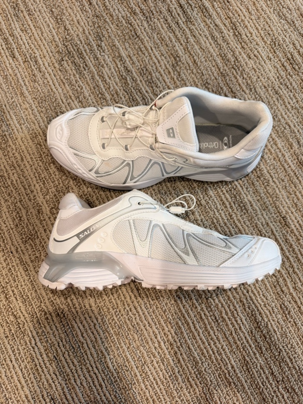 Salomon White and Light Gray Sneakers